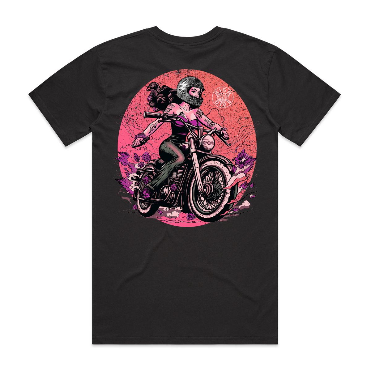 Schwarzes T-Shirt „Ride The Storm“ aus der Zusammenarbeit zwischen Spitfire und High Dive Apparel