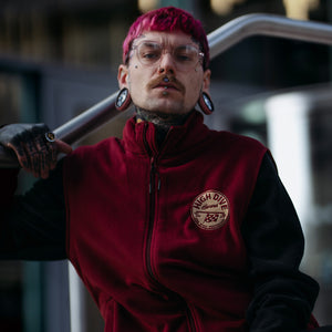 HDA Schwarze Sherpa-Fleecejacke