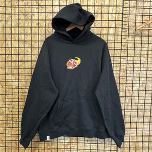 Flaming Skull Embroidered Oversized Hoody