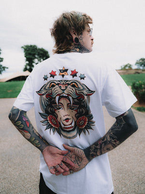 Queen Of Beasts White Tee