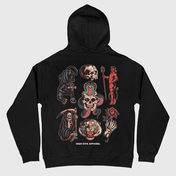 Devil Flash Oversized Hoody Black