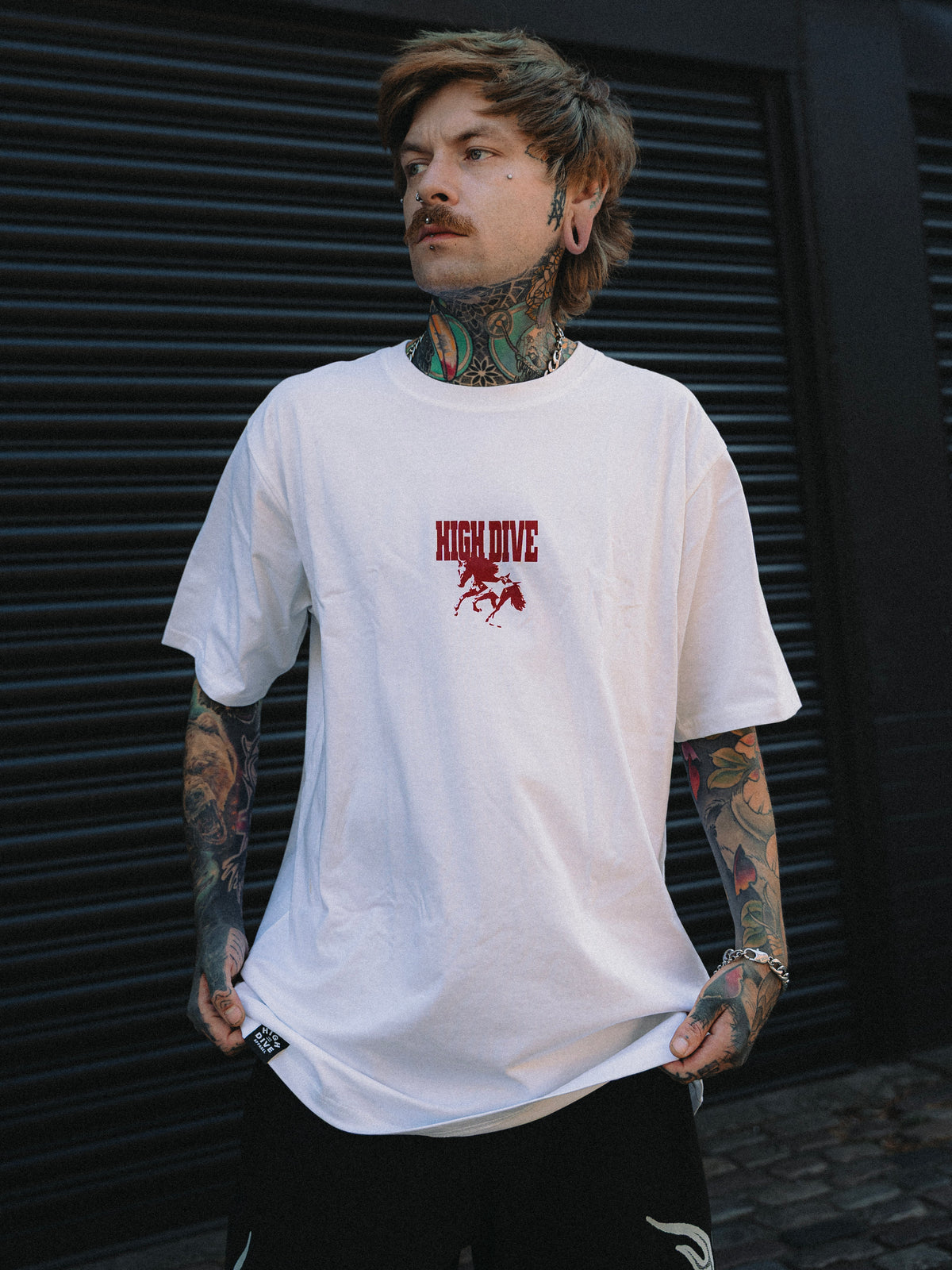 Horse White Oversized Tee
