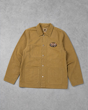 3 Skulls Embroidered Chore Jacket in Bronze