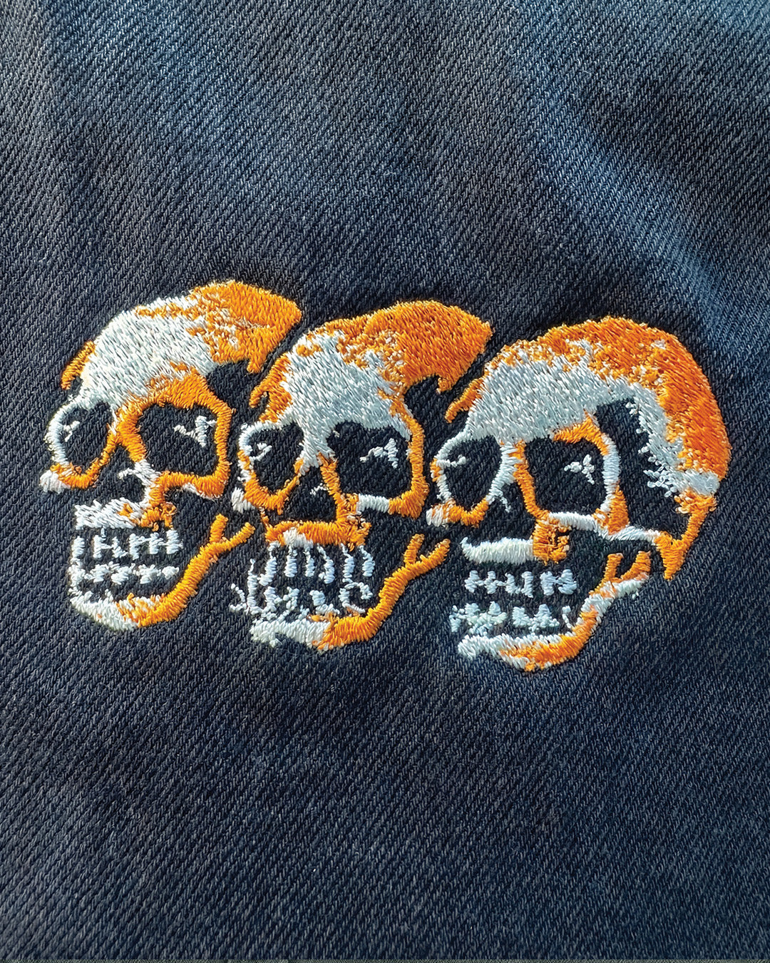 3 Skulls Washed Black Work Shirt