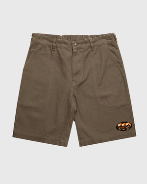 3 Skulls Canvas Shorts Walnut