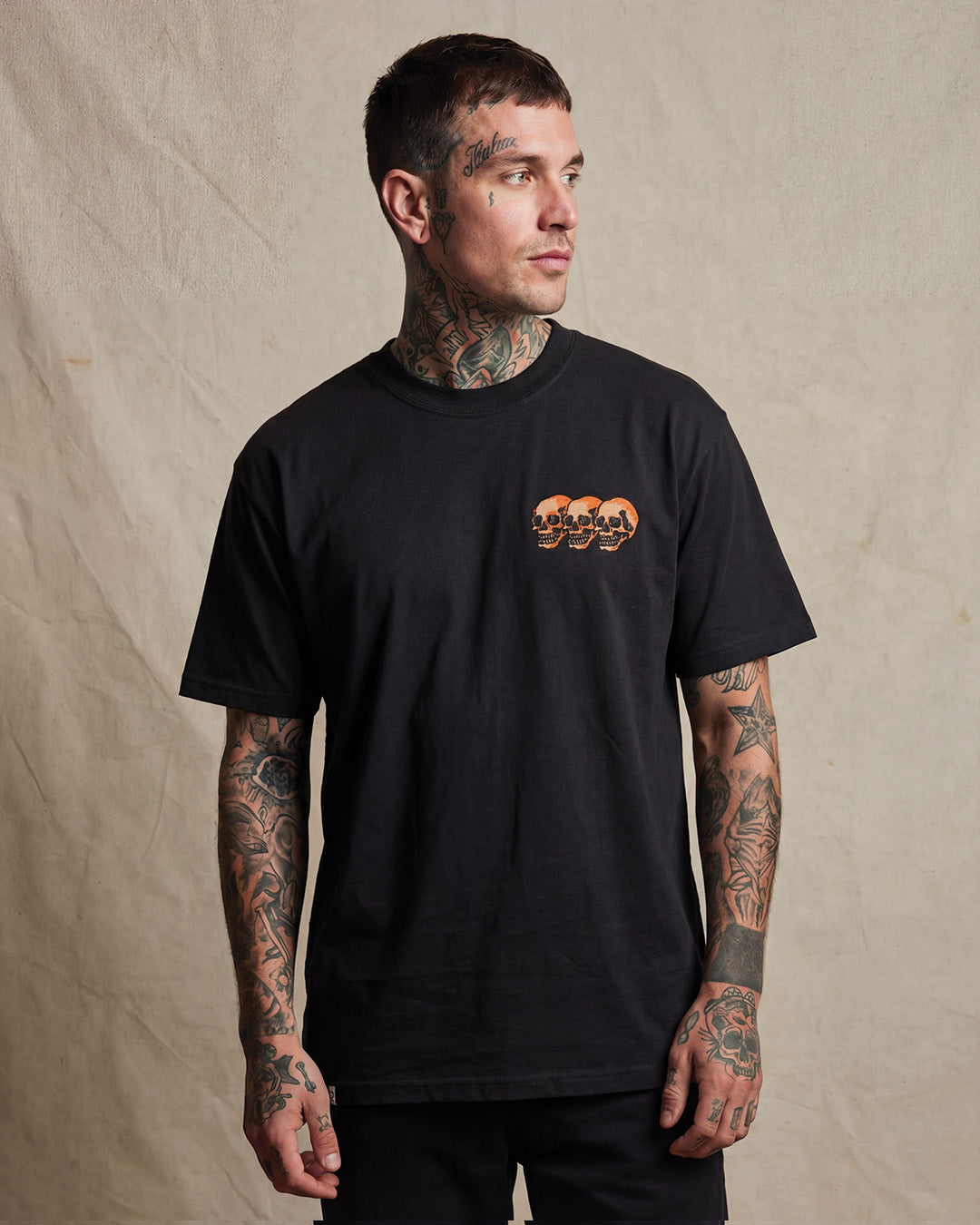 3 Skull Heavy Tee Faded Black