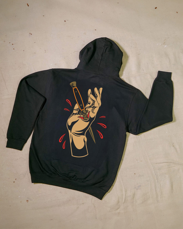 Stabbed Hand Black Hoody
