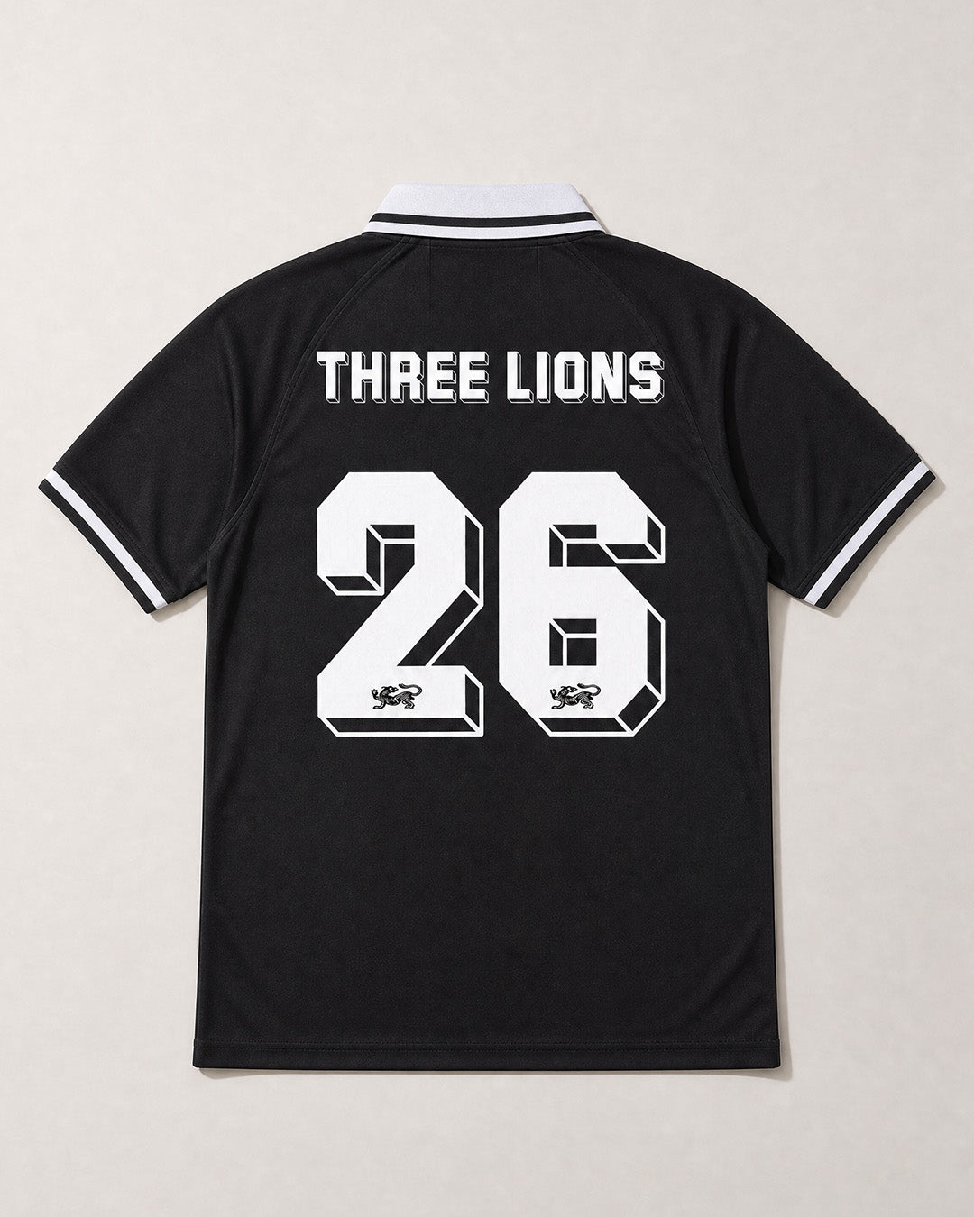 Three Lions Black Football Tee Limited Edition