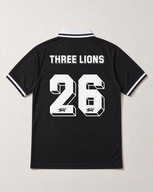 Three Lions Black Football Tee Limited Edition