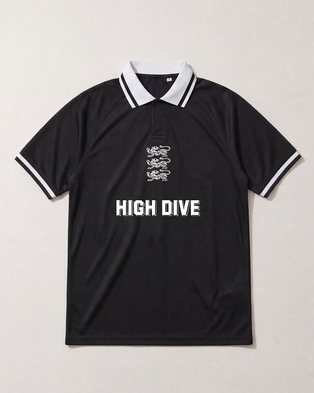 Three Lions Black Football Tee Limited Edition