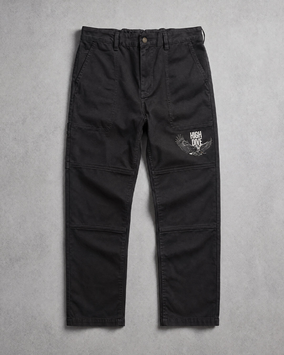 Bold Eagle Black Canvas Carpenter Trousers