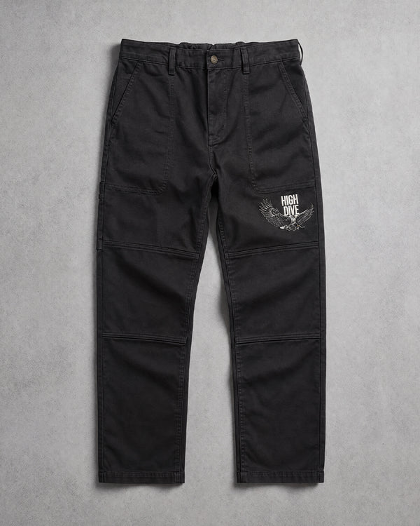 Bold Eagle Black Canvas Carpenter Trousers