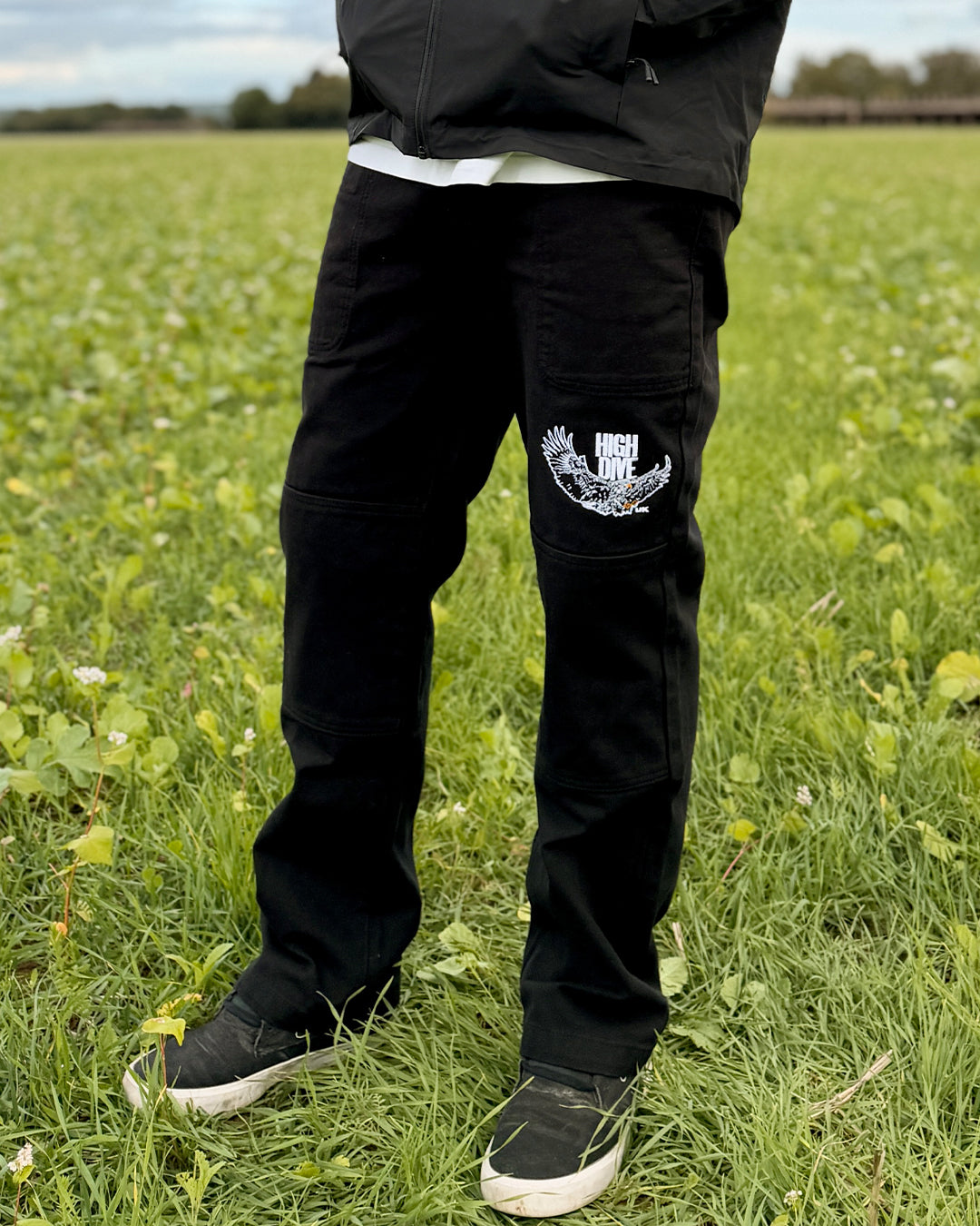 Bold Eagle Black Canvas Carpenter Trousers