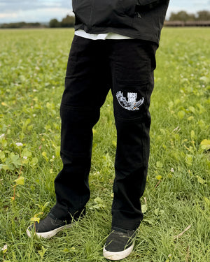 Bold Eagle Black Canvas Carpenter Trousers