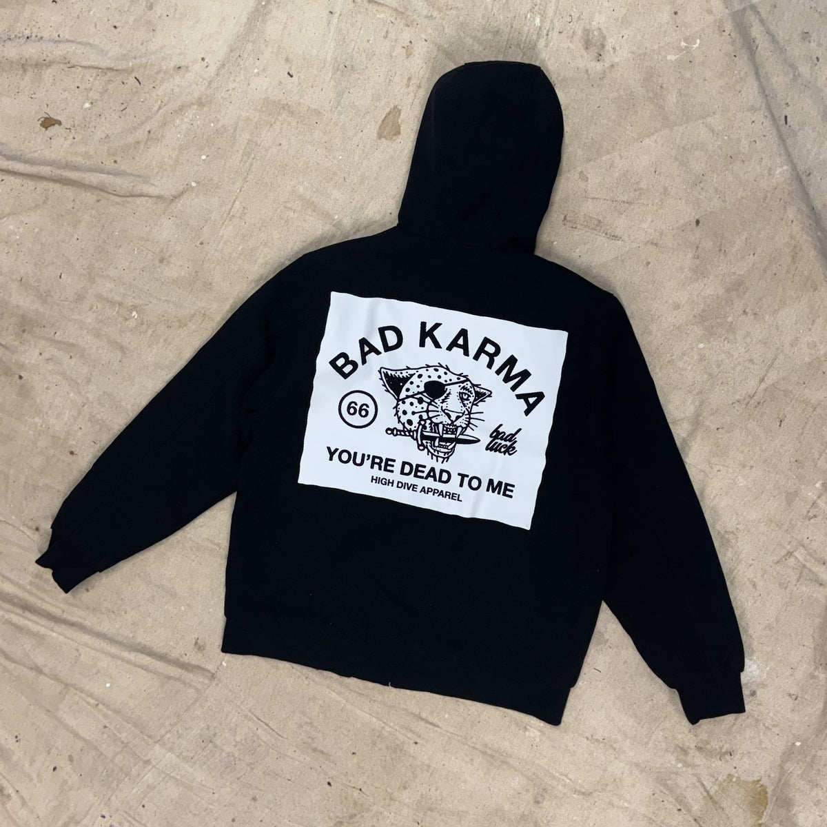 Bad Luck Canvas Hooded Bomber Jacket