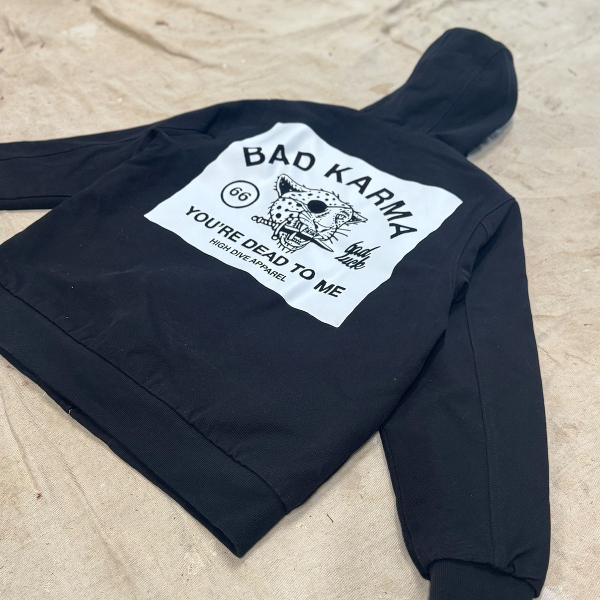 Bad Luck Canvas Hooded Bomber Jacket