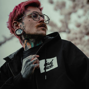 Bad Luck Canvas Hooded Bomber Jacket