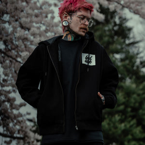 Bad Luck Canvas Hooded Bomber Jacket