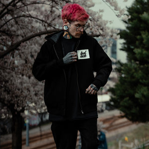 Bad Luck Canvas Hooded Bomber Jacket