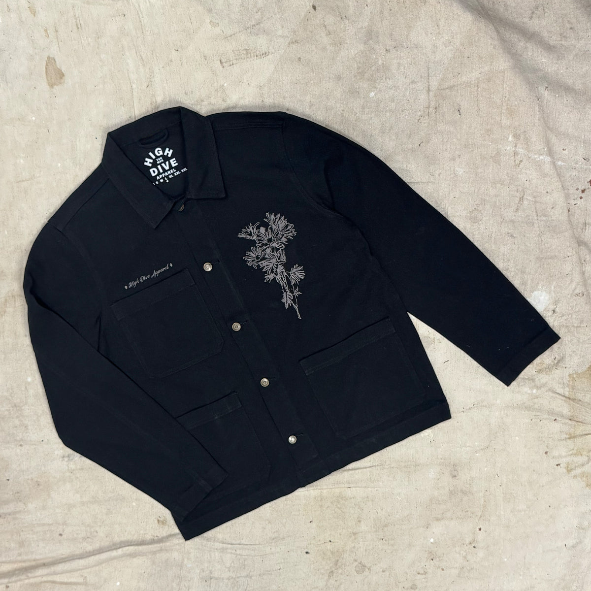 Chaqueta de lona gruesa con bolsillo de tigre 
