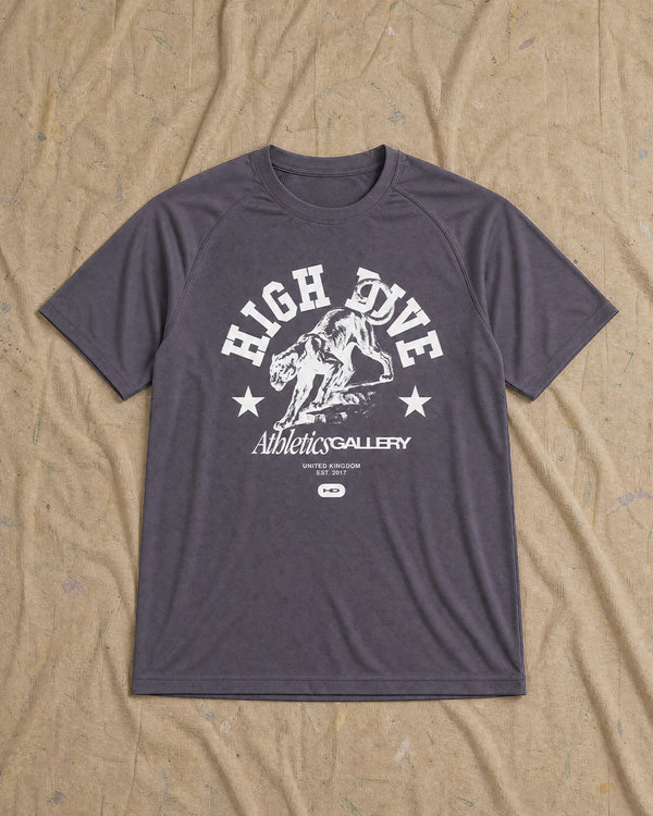 College Panther Front Print Grey Active Tee