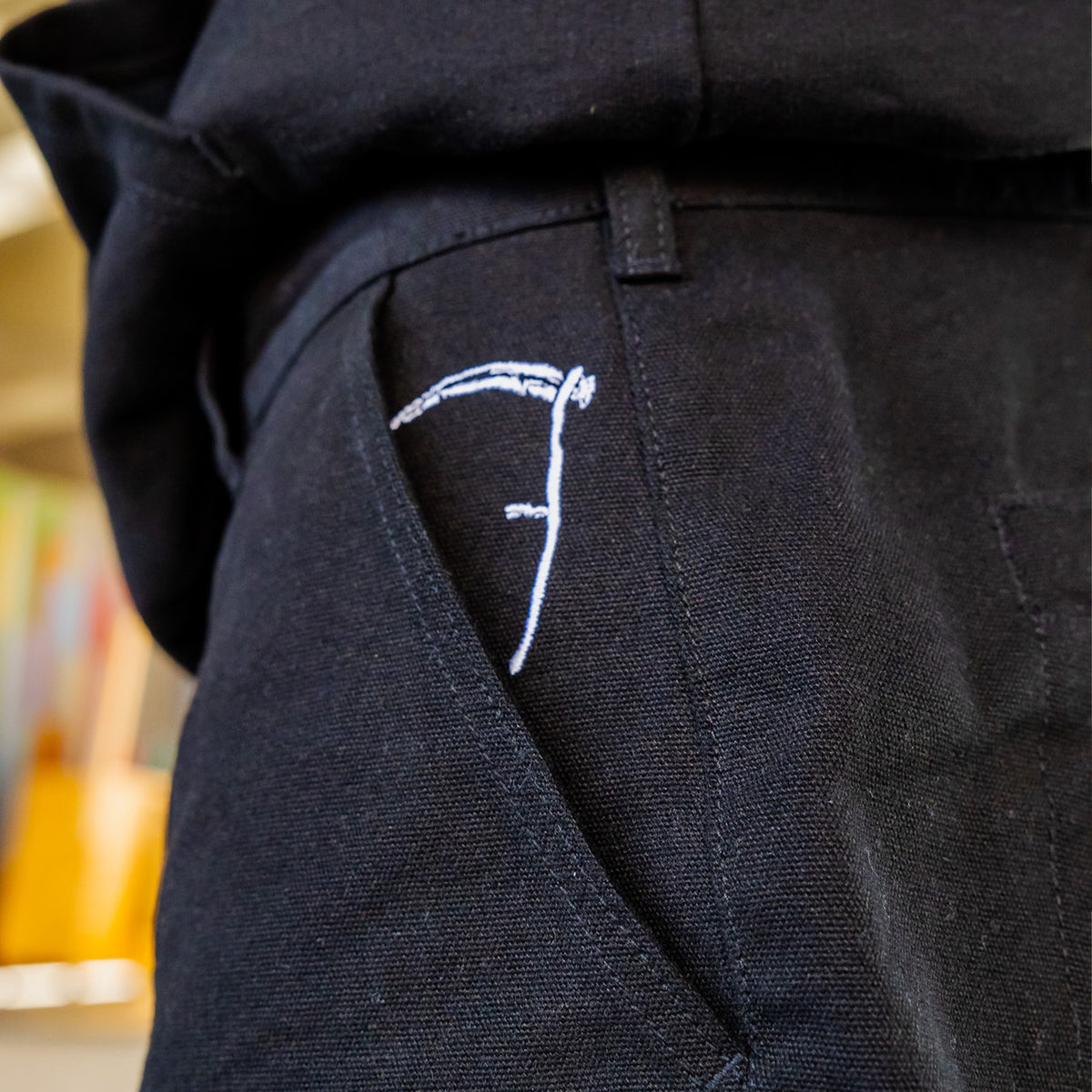 Black Canvas Carpenter Trousers