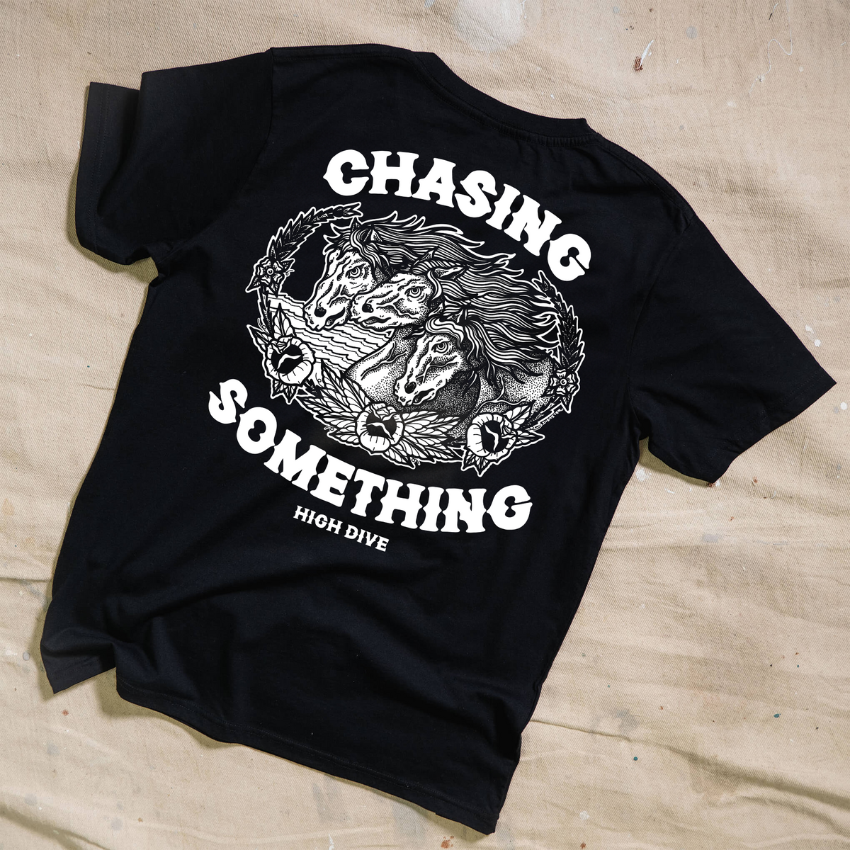 Chasing Something Black T-Shirt