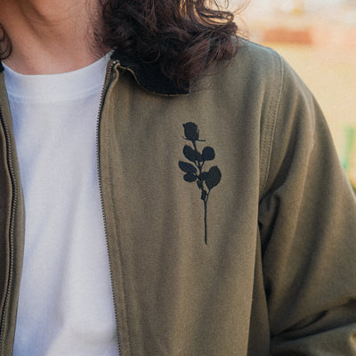 Army Green Cord Collar Jacket