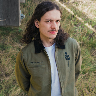 Army Green Cord Collar Jacket