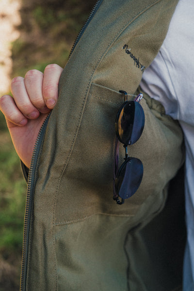 Army Green Cord Collar Jacket