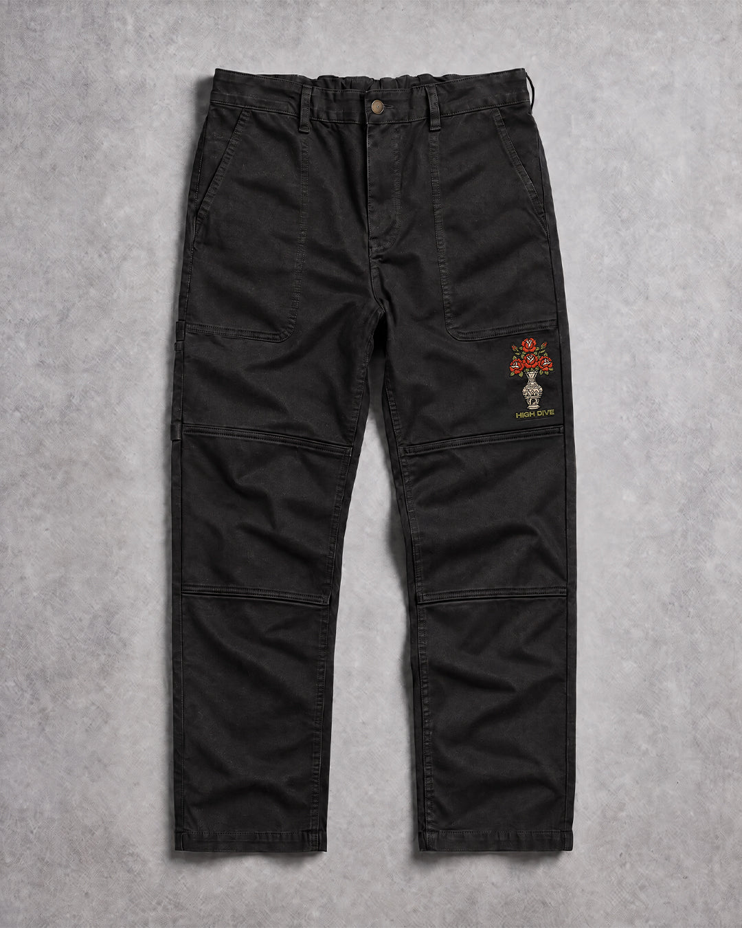 Feel Something Black Canvas Carpenter Trousers
