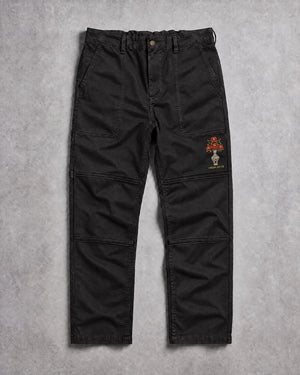 Feel Something Black Canvas Carpenter Trousers