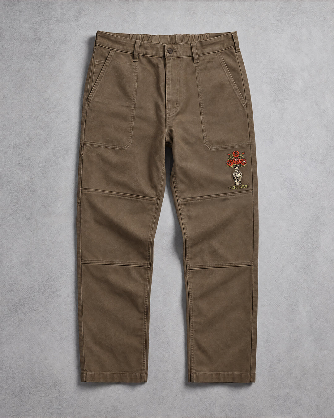 Feel Something Brown Canvas Carpenter Trousers