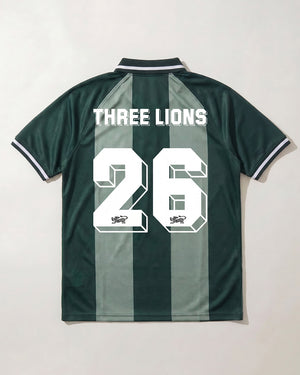 Three Lions Green Striped Football Tee Limited Edition