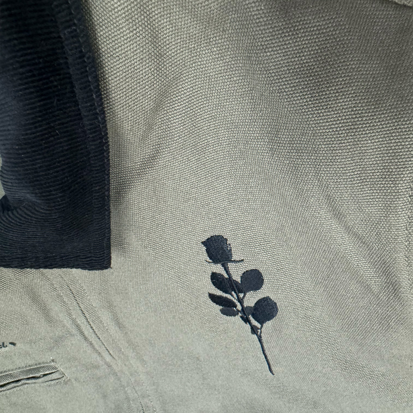 Army Green Cord Collar Jacket