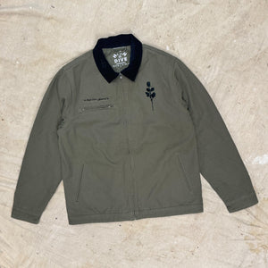 Army Green Cord Collar Jacket