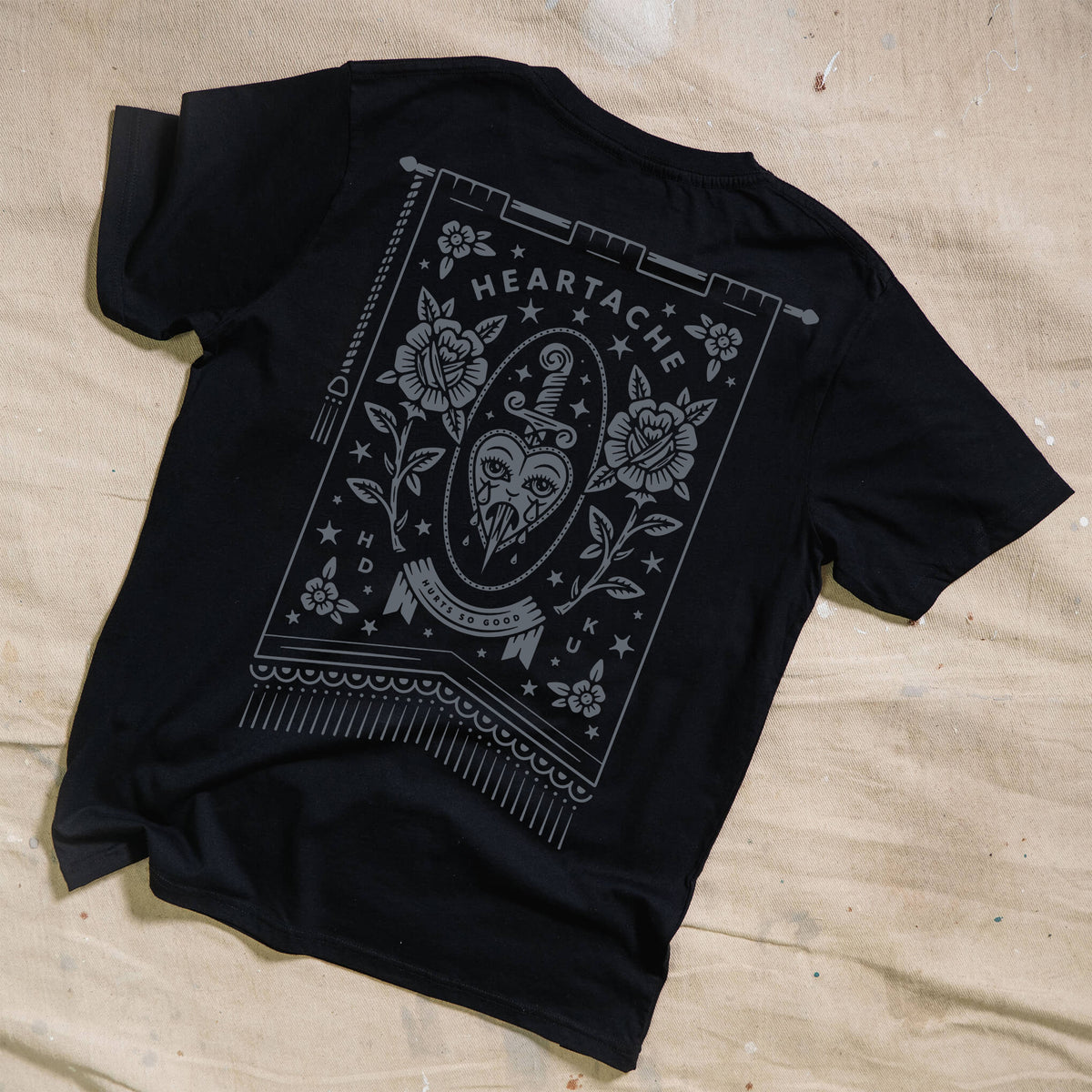 Heartache Blue Print Lounge Set (Tee & Shorts)