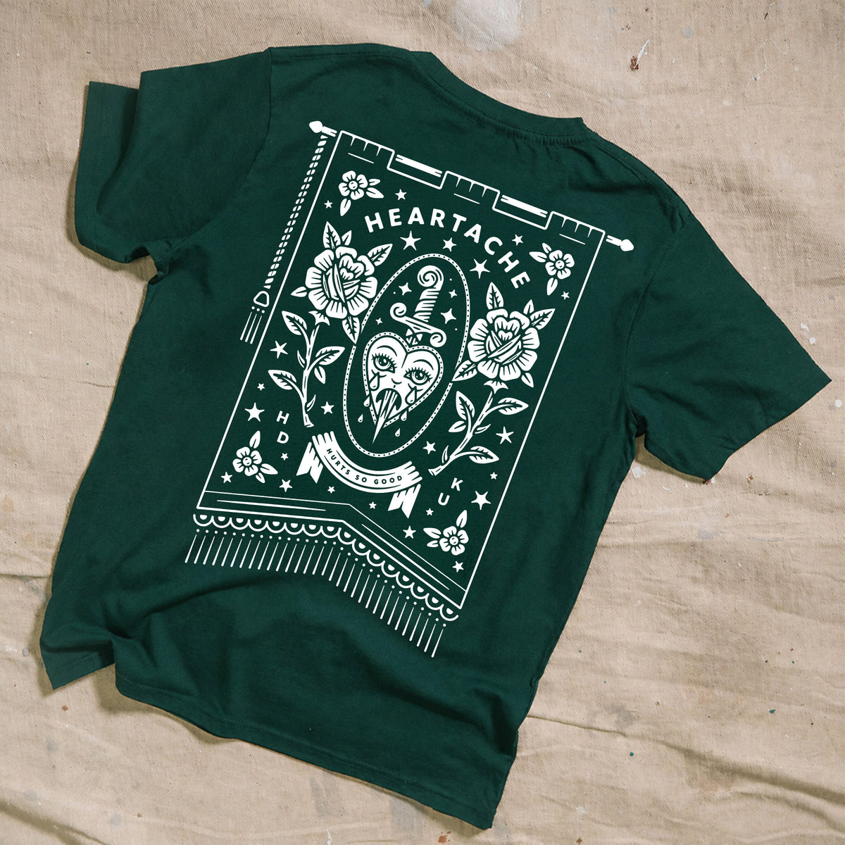 Heartache Rainforest Green Tee