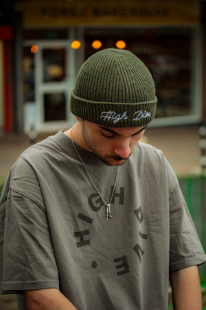 Script Trawler Beanie - Olive Green