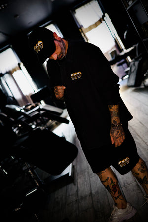 3 Skulls Washed Black Work Shirt