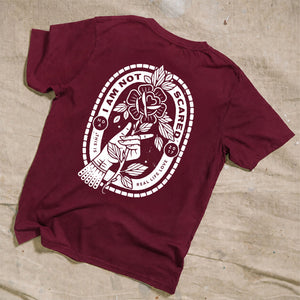 I'm Not Scared Burgundy Tee