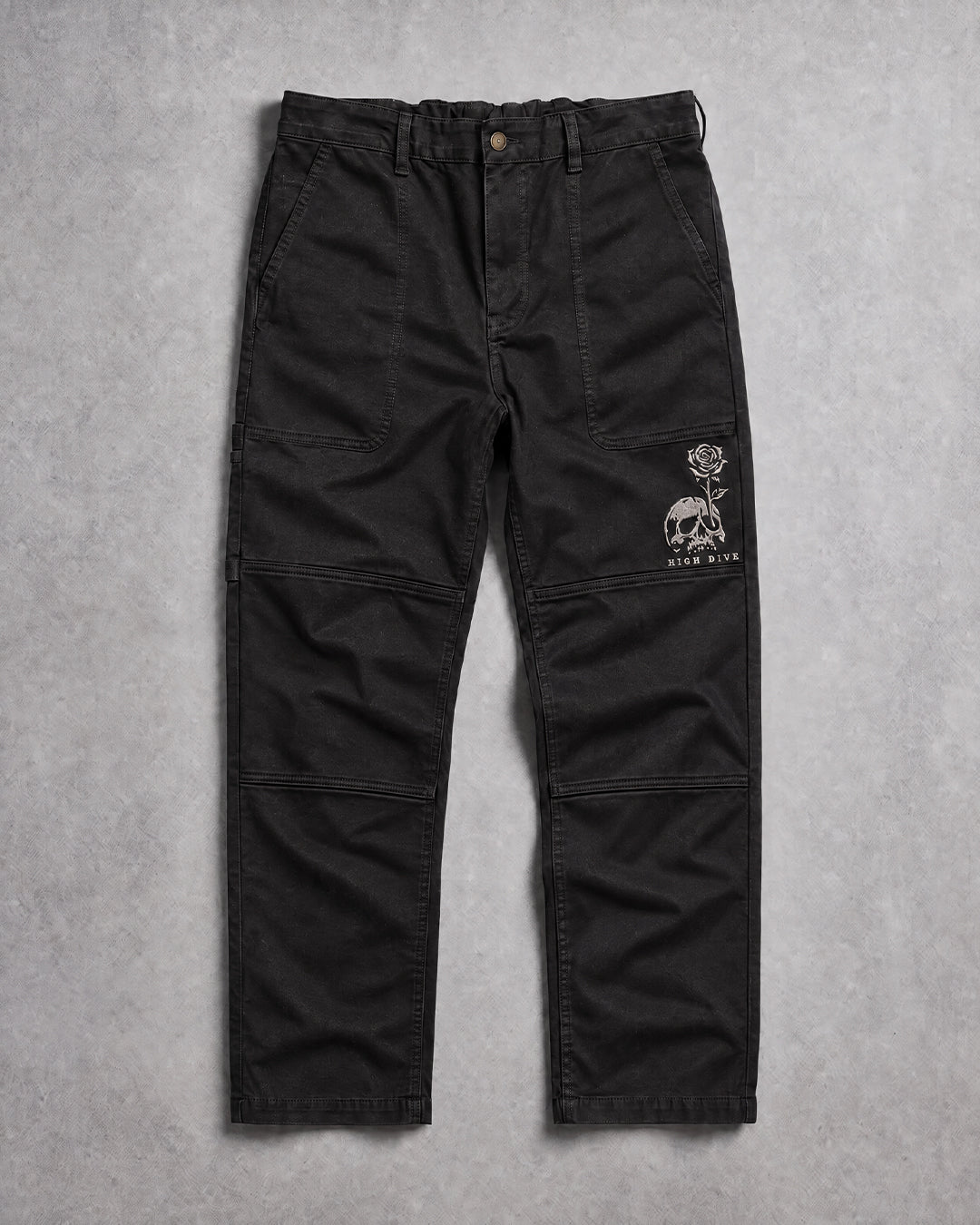 In Bloom Black Canvas Carpenter Trousers