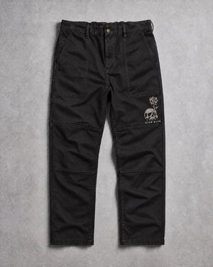In Bloom Black Canvas Carpenter Trousers