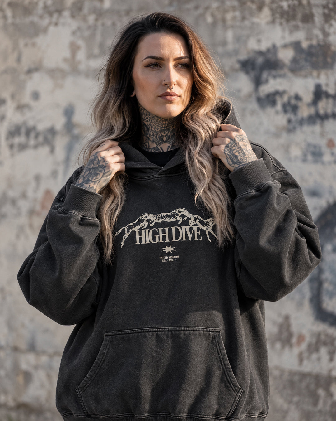 Rodeo Oversized Faded Black Hoody