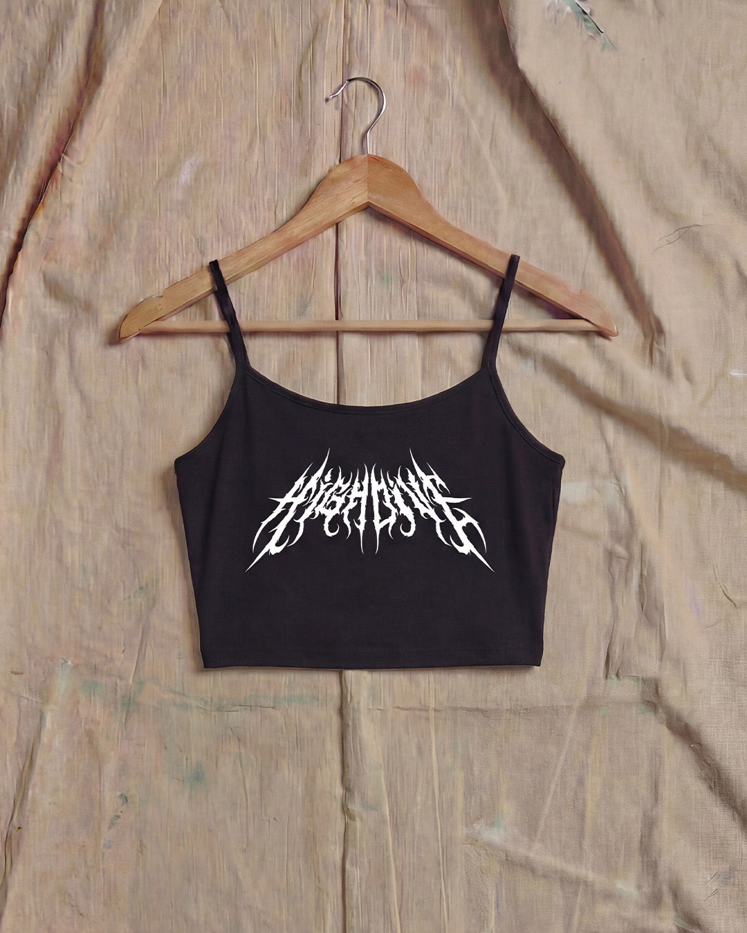 Metal Logo Black Cropped Cami