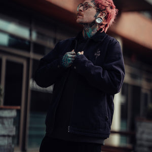 Rose Navy Cord Collar Jacket