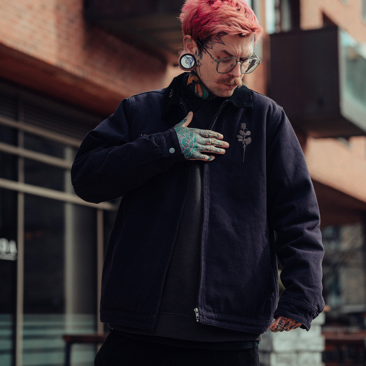 Rose Navy Cord Collar Jacket