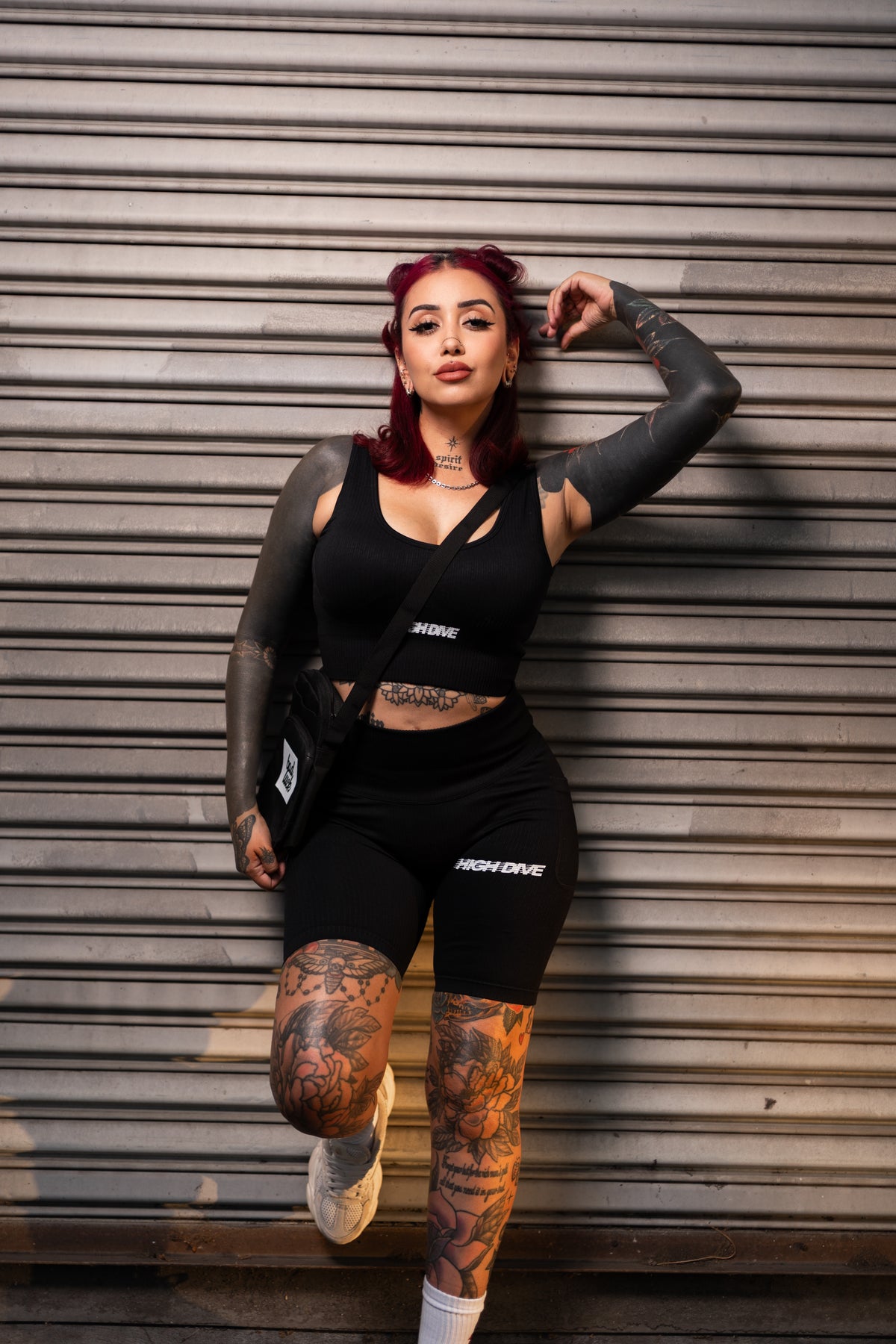 Schwarze Trainingsleggings für Damen 