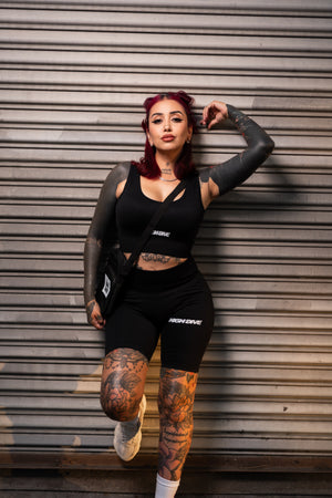 Schwarze Trainingsleggings für Damen 