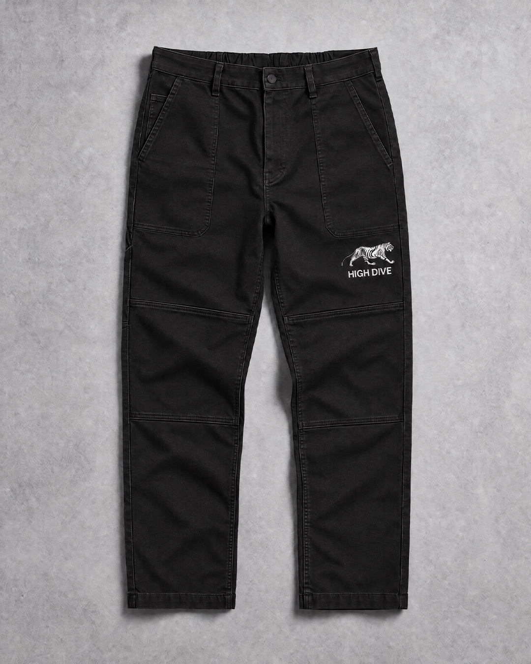 Roam Black Canvas Carpenter Trousers